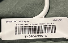 Load image into Gallery viewer, J.Crew Mens Green Cotton Spread Collar Short Sleeve Button-Up Shirt Size Large