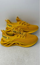 Load image into Gallery viewer, Tsiodfo Mens Yellow Low Top Lace-Up Round Toe Running Shoes Size EUR 43