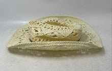 Load image into Gallery viewer, Melrose And Market Womens Beige Crochet Wide Brim Cowboy Hat One Size