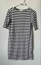 Load image into Gallery viewer, H&M Womens White Black Striped Short Sleeve Pullover T-Shirt Dress Size XS