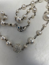Load image into Gallery viewer, White Pearl Disco Ball Head Pendant Necklace