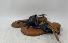 Load image into Gallery viewer, Tommy Hilfiger Womens Brown Navy Blue Block Thong Sandals Size 7