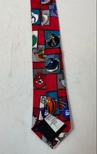 Load image into Gallery viewer, NFL Mens Multicolor Team Logo Helmet Print Silk Adjustable Pointed Tie