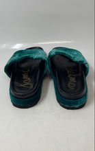 Load image into Gallery viewer, Sam Edelman Womens Shaye Green Velvet Slip-On Platform Slide Sandals Size 7