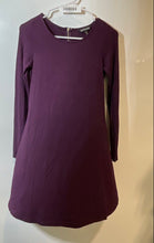 Load image into Gallery viewer, Express Womens Purple Long Sleeve Round Neck Back Zip Mini Dress Size XS