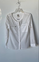 Load image into Gallery viewer, Anne Klein Womens Off White Long Sleeve Round Neck Blouse Top Size Small