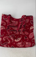 Load image into Gallery viewer, Vera Bradley Womens Red Black Paisley Print Double Handle Shoulder Bag