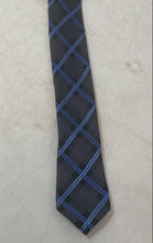 Load image into Gallery viewer, Geoffrey Beene Mens Blue Black Geometric Print Adjustable Designer Tie With Tags