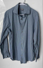 Load image into Gallery viewer, Kenneth Cole Reaction Mens Blue Printed Cotton Slim Fit Dress Shirt Size 16 1/2