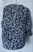 Load image into Gallery viewer, Calvin Klein Womens Black White Printed Long Sleeve Button-Up Shirt Size XL