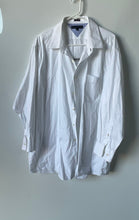 Load image into Gallery viewer, Tommy Hilfiger Mens White Cotton Long Sleeve Collared Dress Shirt Sz 18.5 34-35