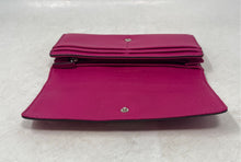 Load image into Gallery viewer, Michael Kors Womens Pink Pebbled Leather Inner Divider Flap Bifold Wallet