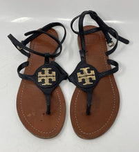 Load image into Gallery viewer, Authentic Tory Burch Womens Dilan Black Brown Slingback Sandals Size 8M Damaged