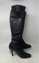Load image into Gallery viewer, Cole Haan Womens Black Leather Round Toe Pull-On Knee High Riding Boots Size 8 B