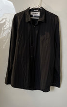 Load image into Gallery viewer, Calvin Klein Mens Black Striped Long Sleeve Collared Button-Up Shirt Size Large
