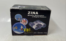 Load image into Gallery viewer, Zina BinoPix Silver 4-in-1 10x25 Binoculars With Digital Camera