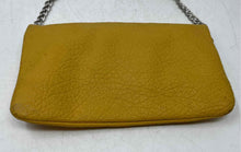 Load image into Gallery viewer, Nine West Womens Yellow Pebbled Faux Leather Chain Strap Flap Crossbody Bag