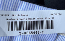 Load image into Gallery viewer, Kirkland Signature Mens Black Wool Slash Pockets Dress Pants Size 36
