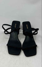 Load image into Gallery viewer, Aldo Womens Black Open Toe Slip-On Block Strappy Heels Size US 8