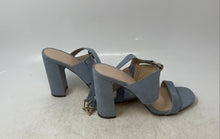 Load image into Gallery viewer, Forever 21 Womens Blue Suede Open Toe Block Heel Strappy Sandals Size 8