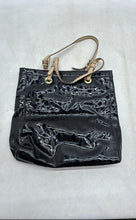 Load image into Gallery viewer, Michael Kors Womens Jet Set Black Beige Signature Patent Leather Tote Handbag