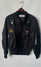 Load image into Gallery viewer, Fried Denim NYC Mens Black Long Sleeve Regular Fit Full-Zip Bomber Jacket Size S