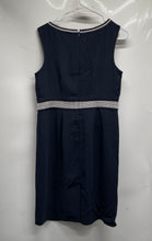 Load image into Gallery viewer, Ann Taylor Womens Blue Sleeveless Boat Neck Embroidered Sheath Dress Size 6P