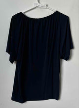 Load image into Gallery viewer, Michael Kors Womens Blue Short Sleeve Keyhole Front Blouse Top Size Large