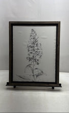 Load image into Gallery viewer, Fine Line Snapdragon Flower Decorative Framed Pencil Sketch Drawing