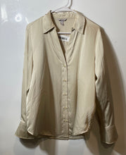 Load image into Gallery viewer, H&M Womens Beige Regular Fit Long Sleeve Collared Button-Up Shirt Size M