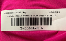 Load image into Gallery viewer, Calvin Klein Womens Pink Belted V-Neck Back Zip Sheath Dress Size 10