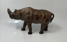 Load image into Gallery viewer, Wood Mid-Century Modern Decorative Safari Rhinoceros Figurine Sculpture