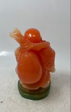 Load image into Gallery viewer, Vintage Orange Resin Laughing Collectible Buddha Glass Figurine