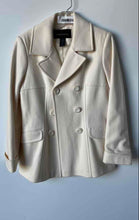 Load image into Gallery viewer, Moda International Womens Cream Long Sleeve Double-Breasted Pea Coat Size M