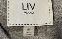 Load image into Gallery viewer, LIV Milano Womens Gray Studded Long Sleeve V-Neck Pullover Sweater Size M
