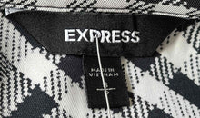 Load image into Gallery viewer, Express Womens White Black Plaid Long Sleeve Round Neck Blouse Top Size Small
