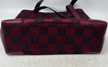 Load image into Gallery viewer, Pierre Cardin Womens Red Checkered Back Zip Pocket Double Handle Shoulder Bag