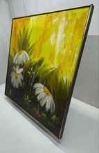 Load image into Gallery viewer, Framed Wall Decor Art Yellow White Flowers Oil Painting On Canvas By Le Mark