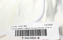 Load image into Gallery viewer, Express Womens White Striped Print Long Sleeve Deep V-Neck Blouse Top Size Small