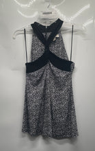 Load image into Gallery viewer, Michael Kors Womens Black White Floral Halter Neck Mini Dress Size Medium