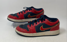 Load image into Gallery viewer, Nike Kids Air Jordan 1 Low FQ7380-400 Red Navy Lace-Up Sneaker Shoes Size 6.5Y