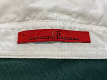 Load image into Gallery viewer, Authentic Carolina Herrera Womens Green Long Sleeve Polo Shirt Size L Stained