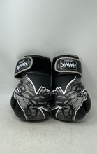 Load image into Gallery viewer, Hawk Unisex Black White Adjustable Wrist Strap Boxing Gloves 12 Oz