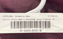 Load image into Gallery viewer, Calvin Klein Mens Burgundy Long Sleeve Dress Shirt Size M 15.5 32/33 With Tag