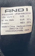 Load image into Gallery viewer, AND 1 Kids Black White Blue Lace-Up High Top Basketball Shoes Size 1Y