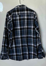 Load image into Gallery viewer, Lee Mens Blue Plaid Flannel Regular Fit Stretch Long Sleeve Button-Up Shirt XL