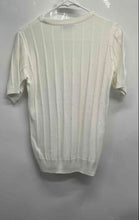 Load image into Gallery viewer, Arturo Calle Womens White Ribbed Knit Short Sleeve Pullover Sweater Size Medium