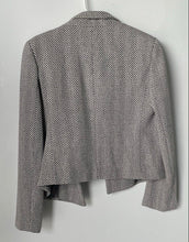 Load image into Gallery viewer, Calvin Klein Womens White Gray Herringbone Open Front Cropped Jacket Size 10