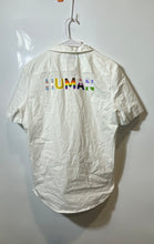 Load image into Gallery viewer, Hugo Boss Mens White Human Print Short Sleeve Straight Fit Button-Up Shirt Sz L