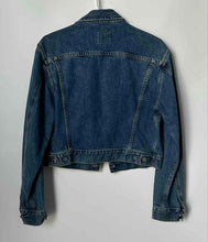 Load image into Gallery viewer, Calvin Klein Jeans Womens Blue Denim Cotton Cropped Button Front Jacket Size M